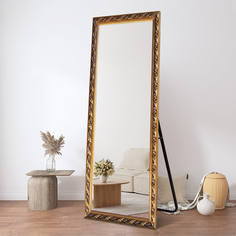 French Style Full Length Mirror 80cm x 180cm Gold Decorative Freestanding Dressing Mirror