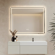 Rectangular Frosted LED Mirror Frontlit 70cm x 90cm Frameless