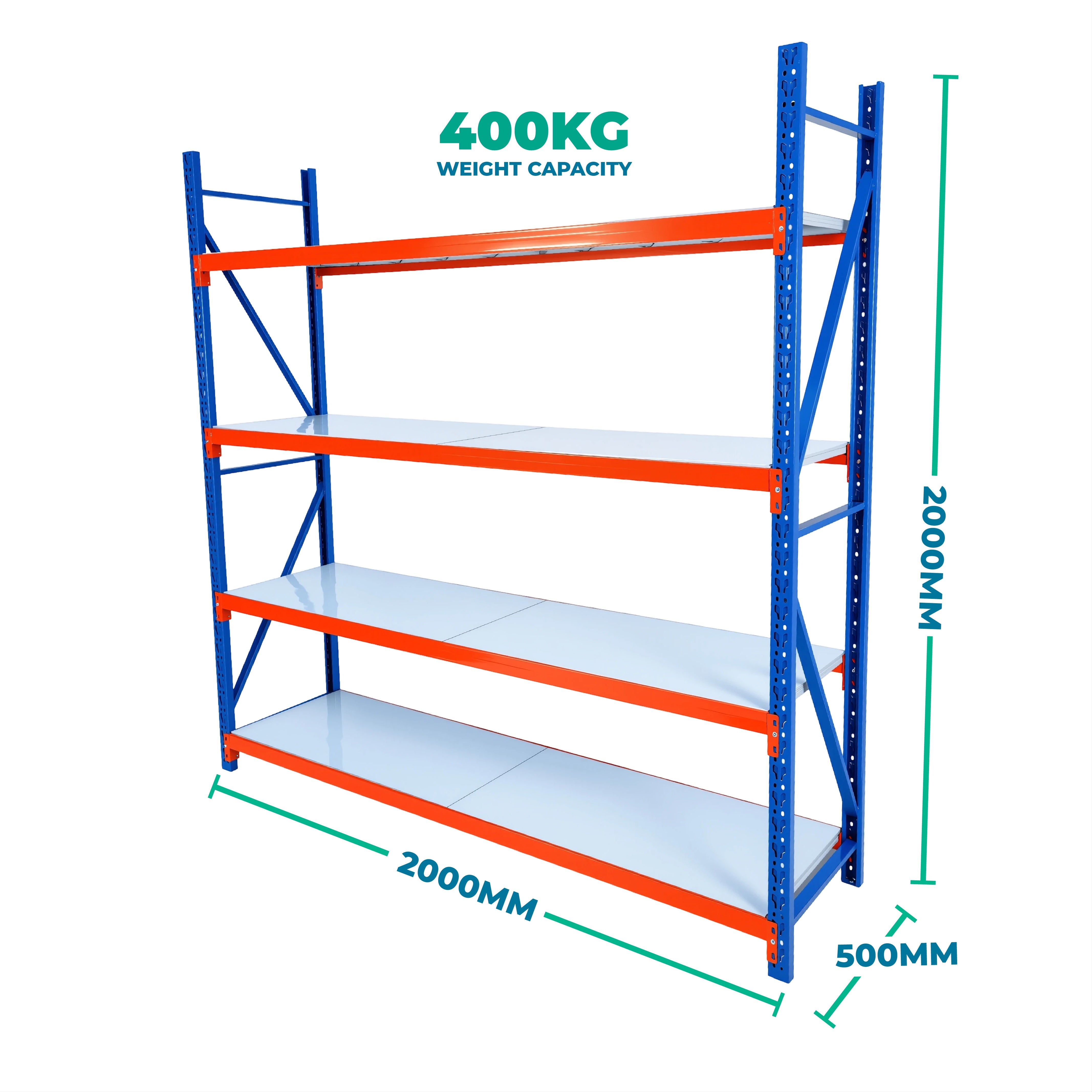2.0m x 2.0m x 0.5m Basic Welded Steel Shelving