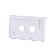 2 Gang Wall Plate for 2 Jacks - BW Jacks Only