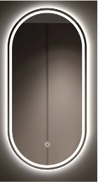 Star Frameless Oval LED Mirror Black Strip 90cm x 50cm Dimmable Touch Sensor Bathroom Wall Mirror - image 2 of 2