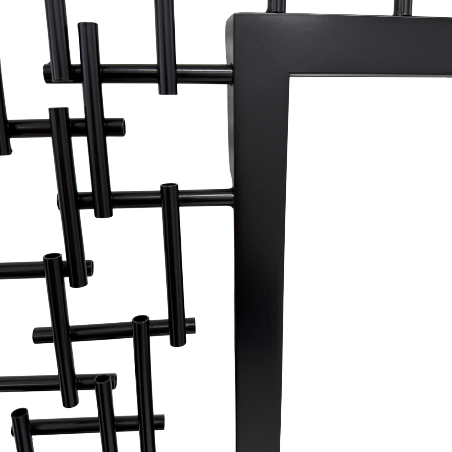 Luxury Iron Frame Rectangular Mirror 107cm x 81cm Black Modern Wall Décor