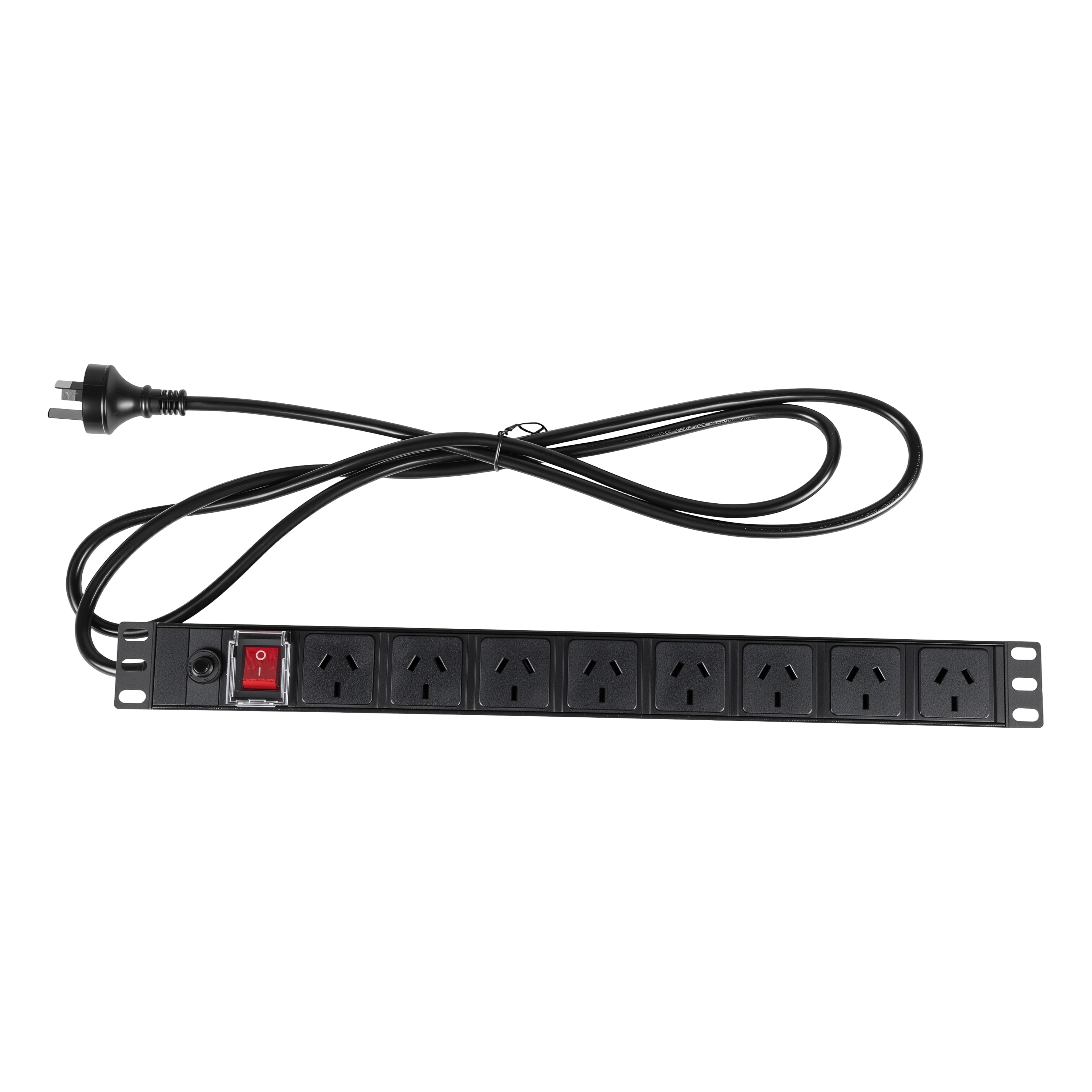 8 Way PDU Power Rail 10A 1RU Rack Mount Horizontal