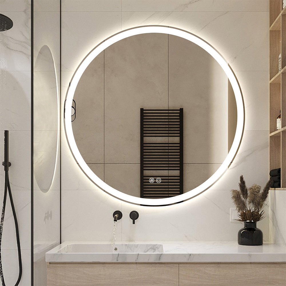 Round LED Mirror 60cm Frosted Defogger Dimmable 25mm Strip
