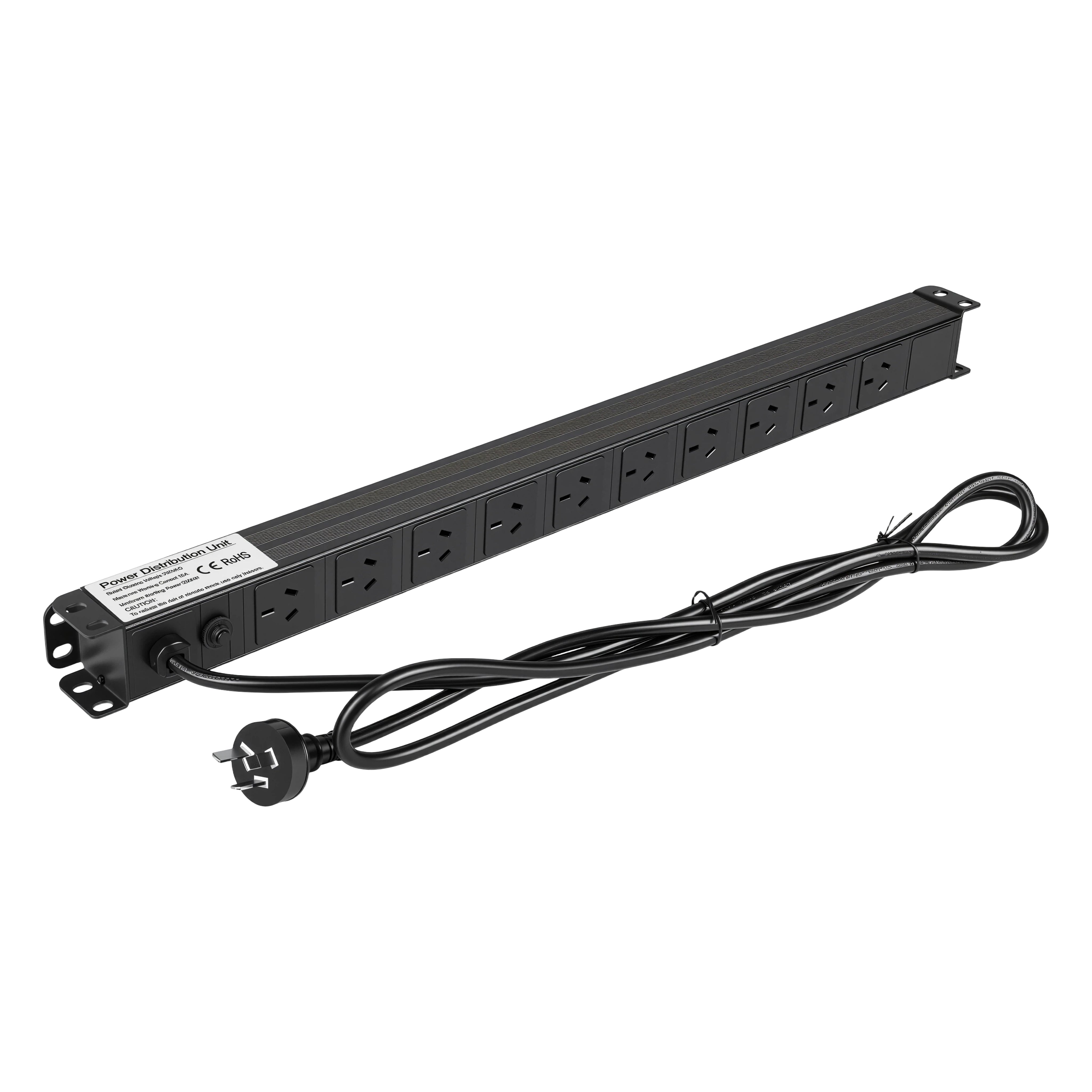 10 Way PDU Power Rail 10A Rack Vertical Mount