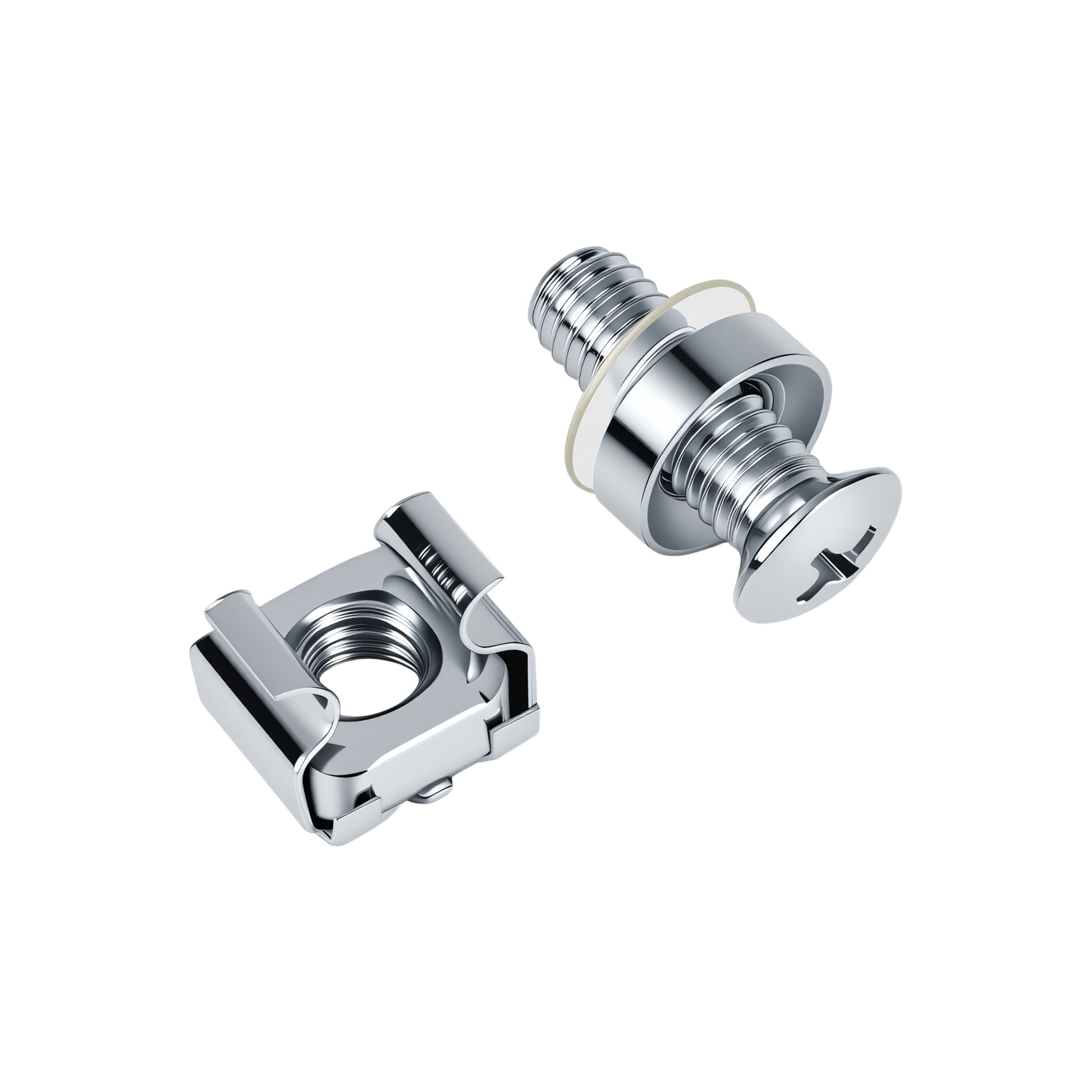 M6 Cage Nuts and Screws Set Silver pack of 50