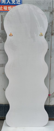 Modern Arched Wavy Velvet Full Length Mirror 160cm x 60cm White Wall Mirror