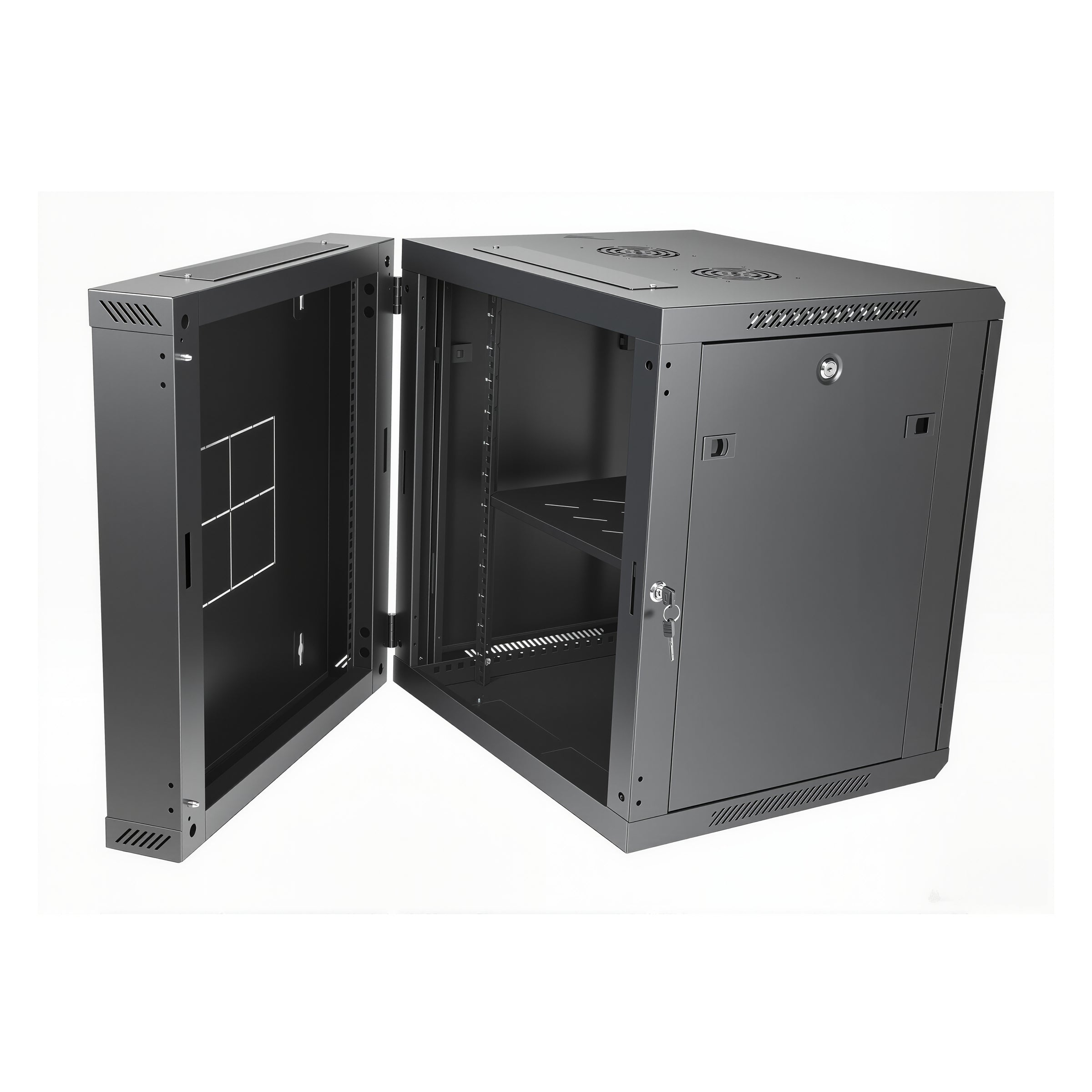 15RU Swing Wall Mount Rack Cabinet 550D 770H 600W