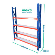 2.4m x 1.5m x 0.3m Heavy Duty Welded Steel Shelving