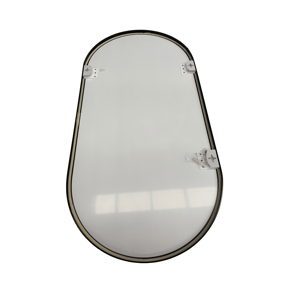 Oval Classic Wall Mirror 60cm x 120cm Black Aluminium Alloy Frame