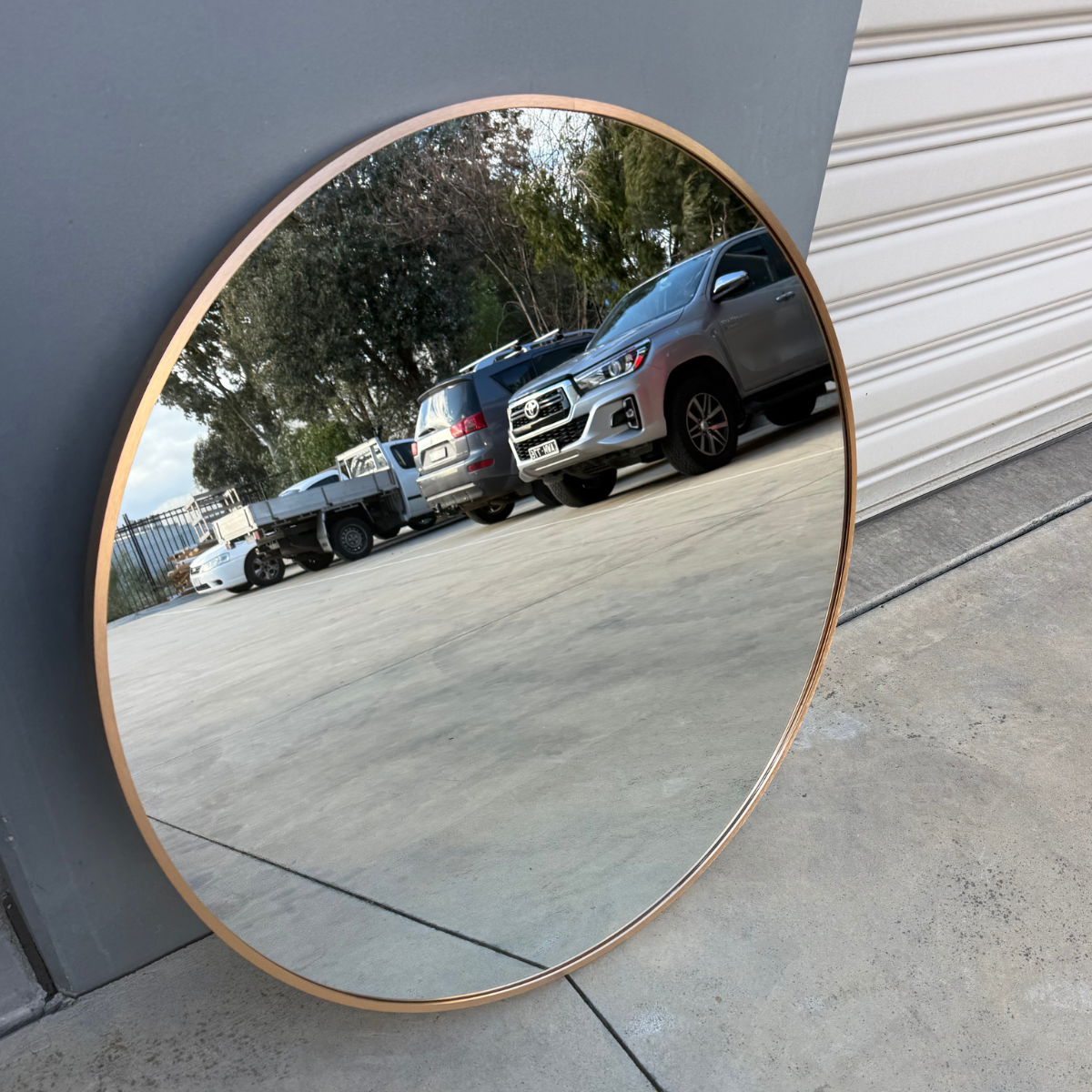 Rose Gold Framed Classic Round 80cm Decorative Wall Mirror for Living Rooms Bedrooms Bathrooms - image 7 of 8
