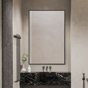 Black Framed Rectangular Wall Mirror Modern 60cm x 90cm Full-Length Mirror for Bedrooms Bathrooms Entryways