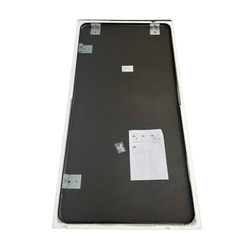 Long Rounded Modern Rectangular Wall Mirror 70cm x 140cm Black Aluminium Alloy Frame