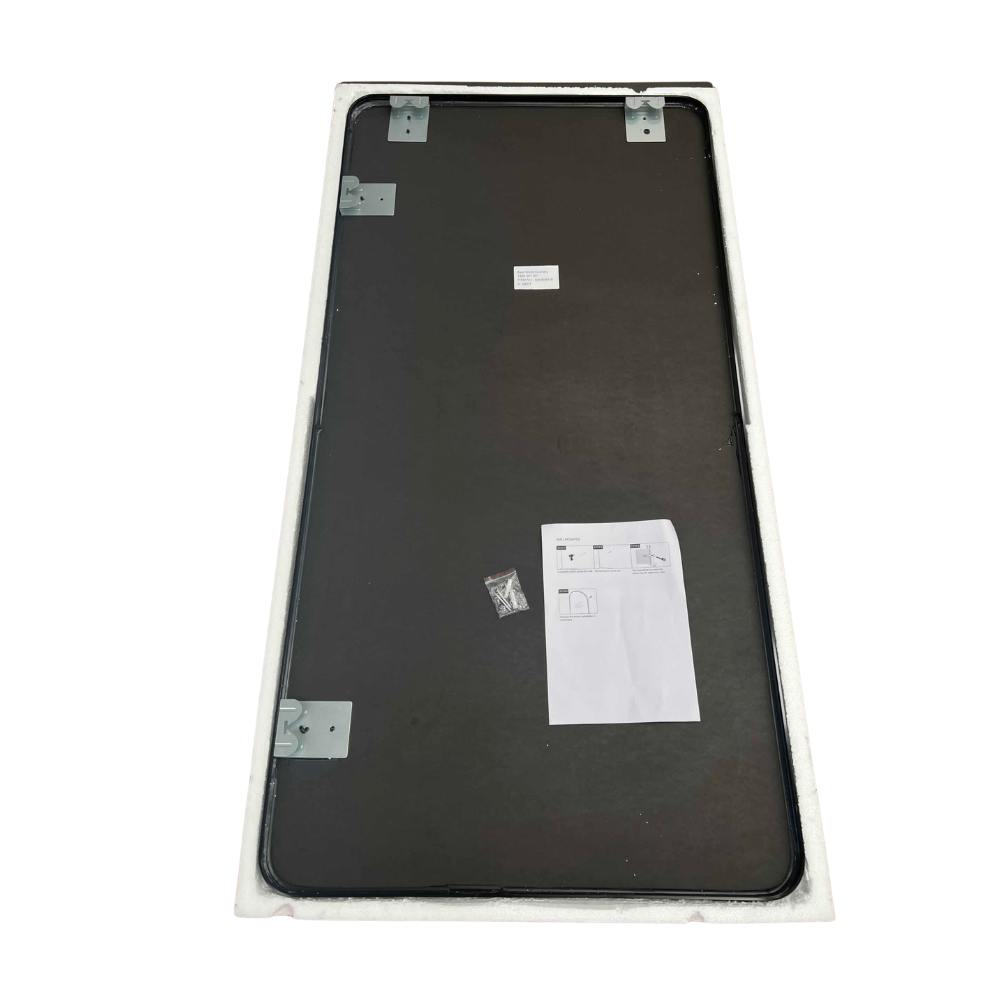 Long Rounded Modern Rectangular Wall Mirror 60cm x 90cm Black Aluminium Alloy Frame
