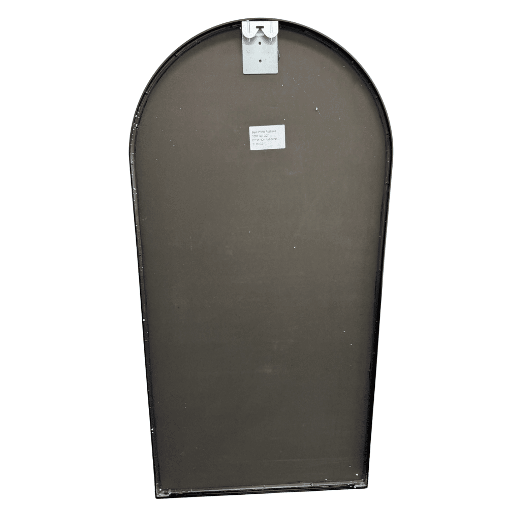 Arched Wall Mirror Black Aluminium Alloy Frame 60cm x 90cm Modern Full Body