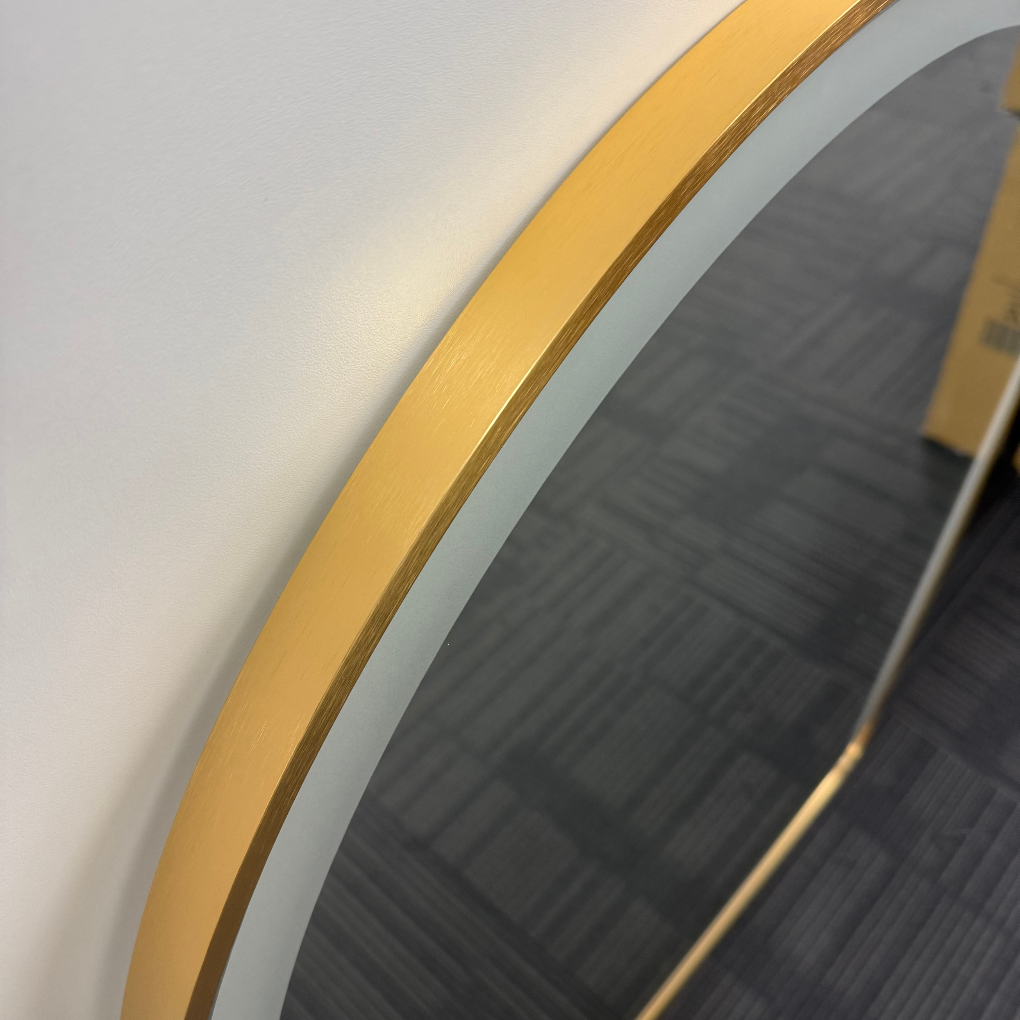 Arched LED Gold Frame Wall Mirror 100cm x 75cm Frosted Defogger Dimmable Vanity