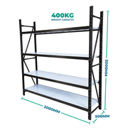 2.0m x 2.0m x 0.5m Basic Bolted Steel Shelving Black