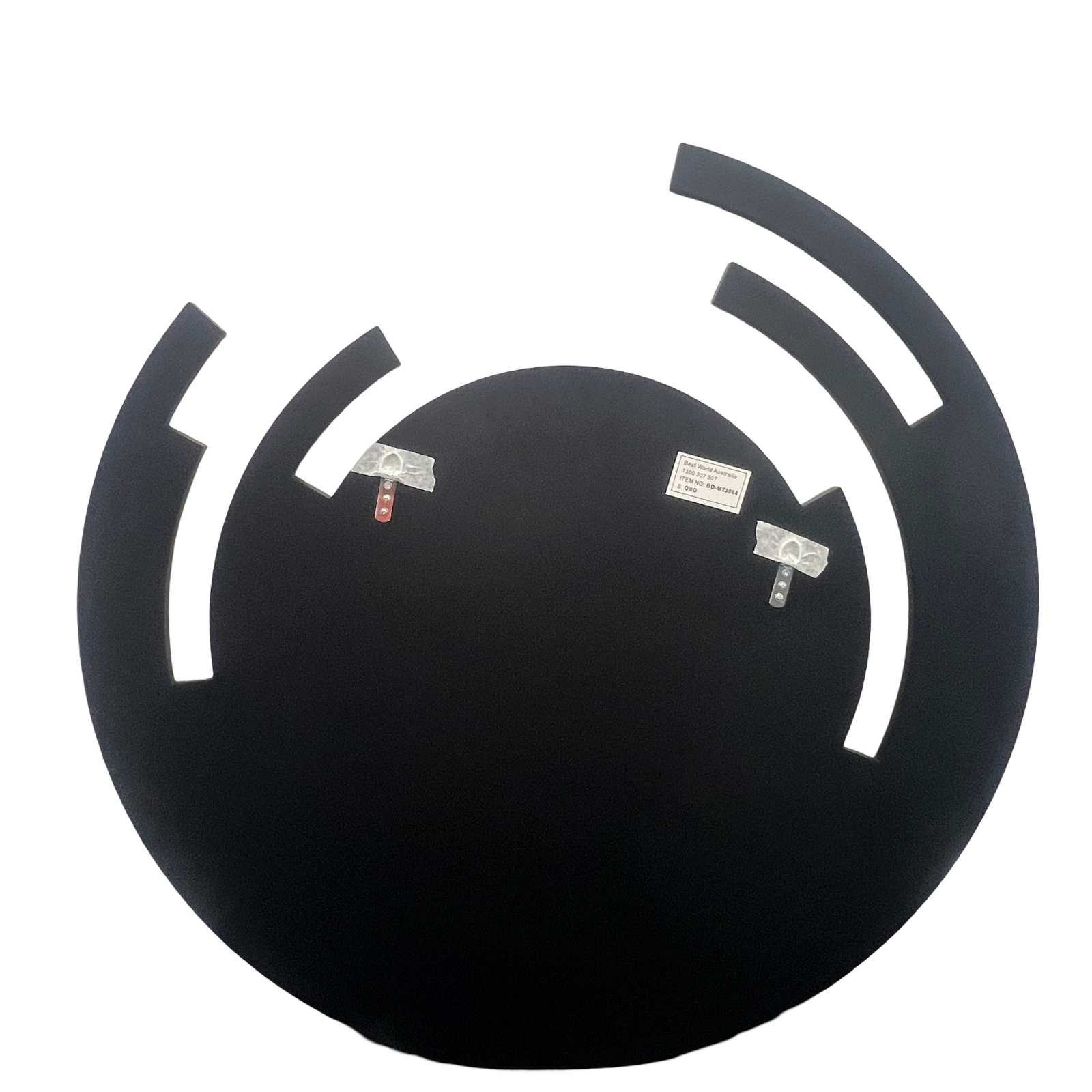 Besty Frameless Round Wall Mirror 90cm Black Minimalist Modern Décor