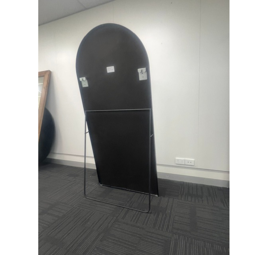 Black Arched Full Length Mirror 80cm x 180cm Minimalist Floor Mirror with Aluminium Frame