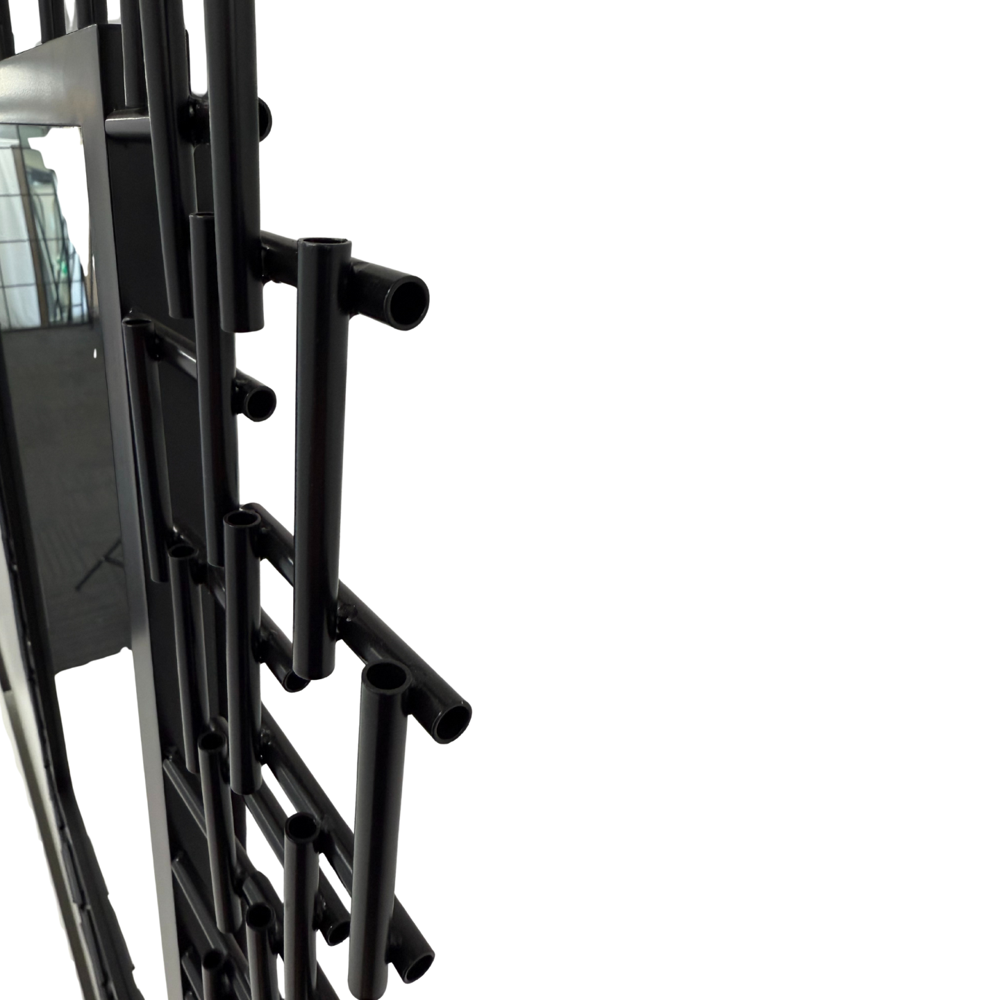Luxury Iron Frame Rectangular Mirror 107cm x 81cm Black Modern Wall Décor