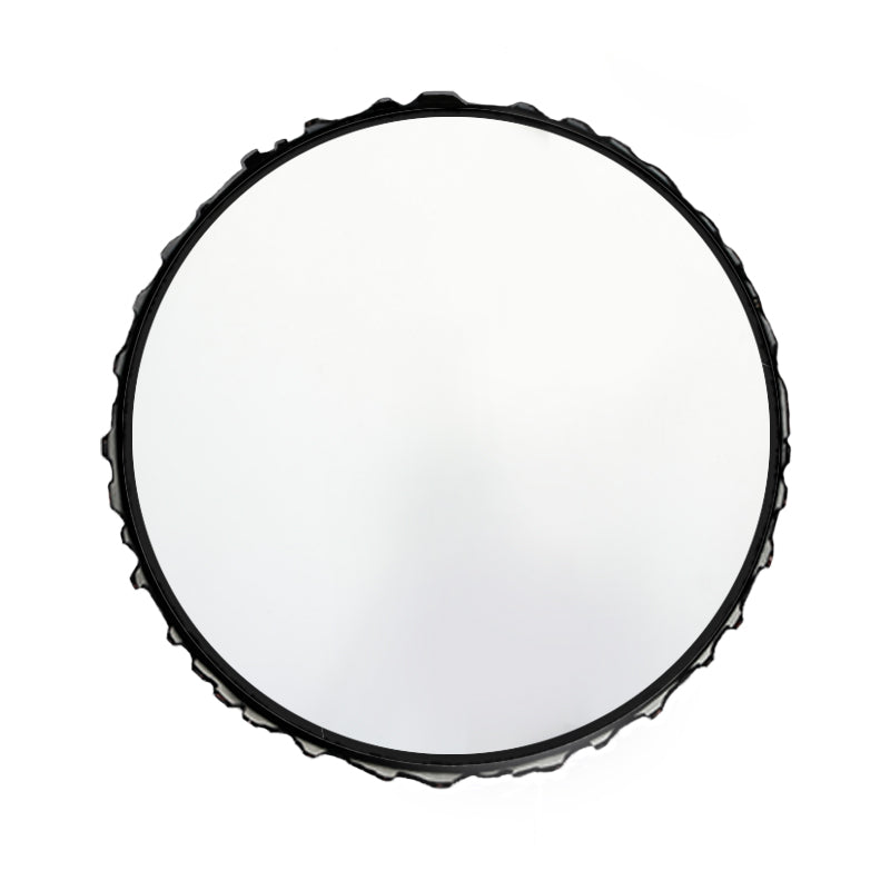 Black Round Wall Mirror 46cm Amaz Ultra Decorative Iron Frame for Modern Interiors