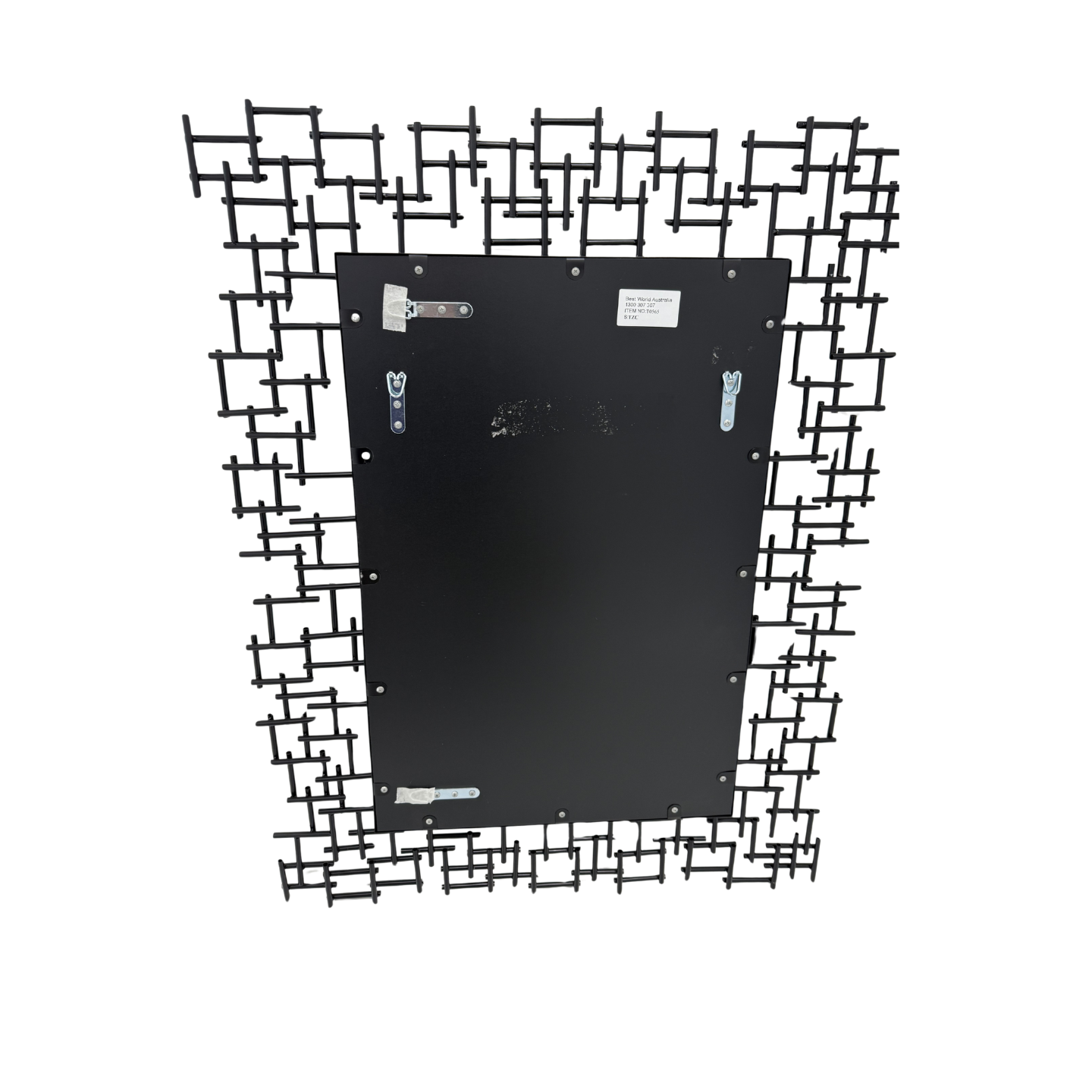Luxury Iron Frame Rectangular Mirror 107cm x 81cm Black Modern Wall Décor