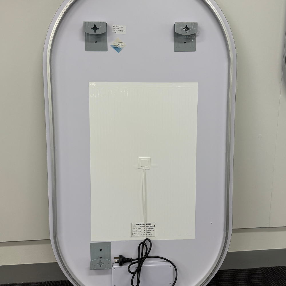 Oval LED Mirror 90cm x 45cm Frameless Backlit Defogger Dimmable