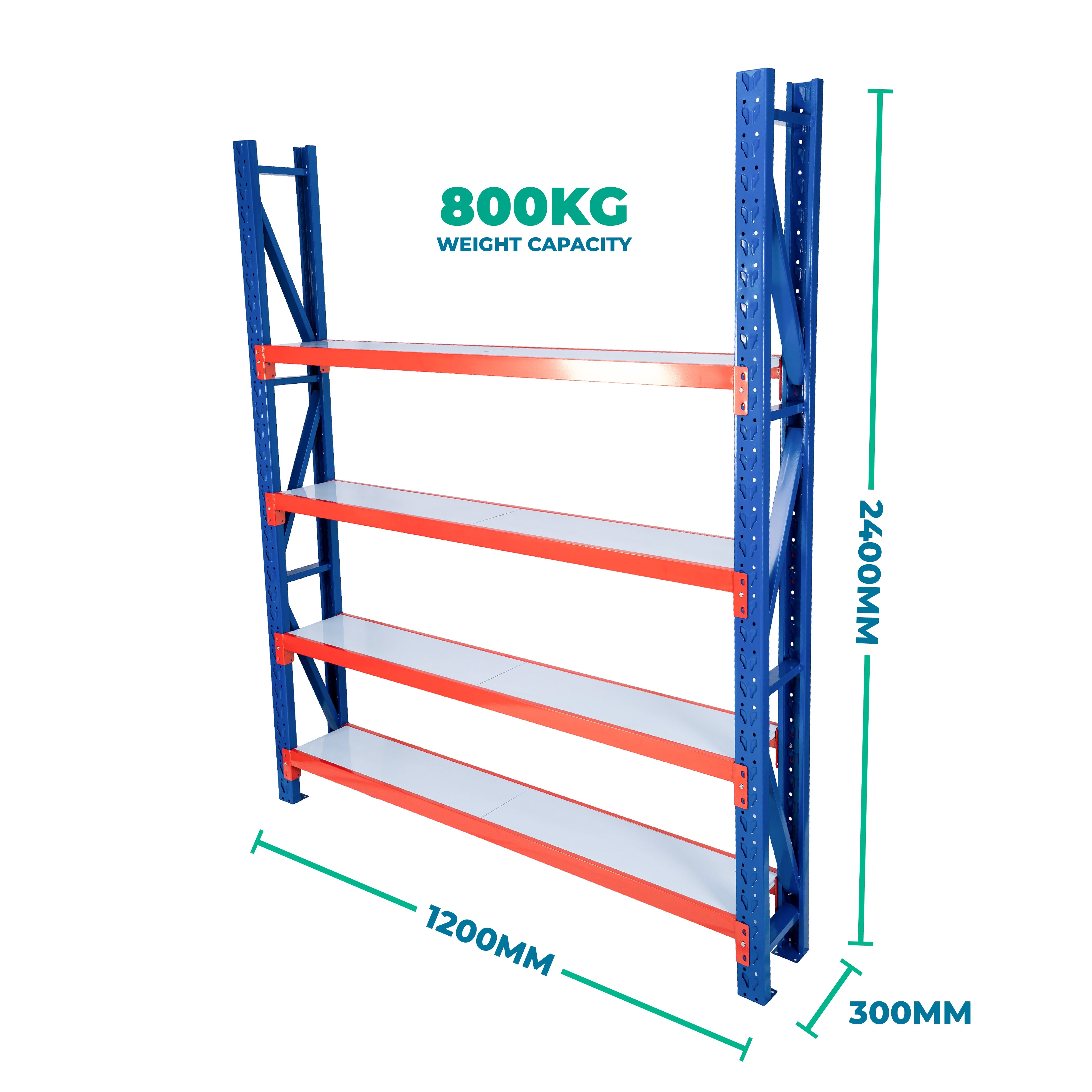 2.4m x 1.2m x 0.3m Heavy Duty Welded Steel Shelving