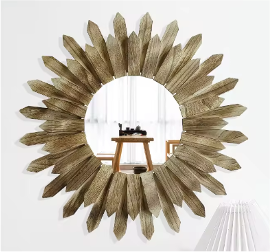 Paulownia Round Spike Mirror 46cm Self Paint - image 5 of 9