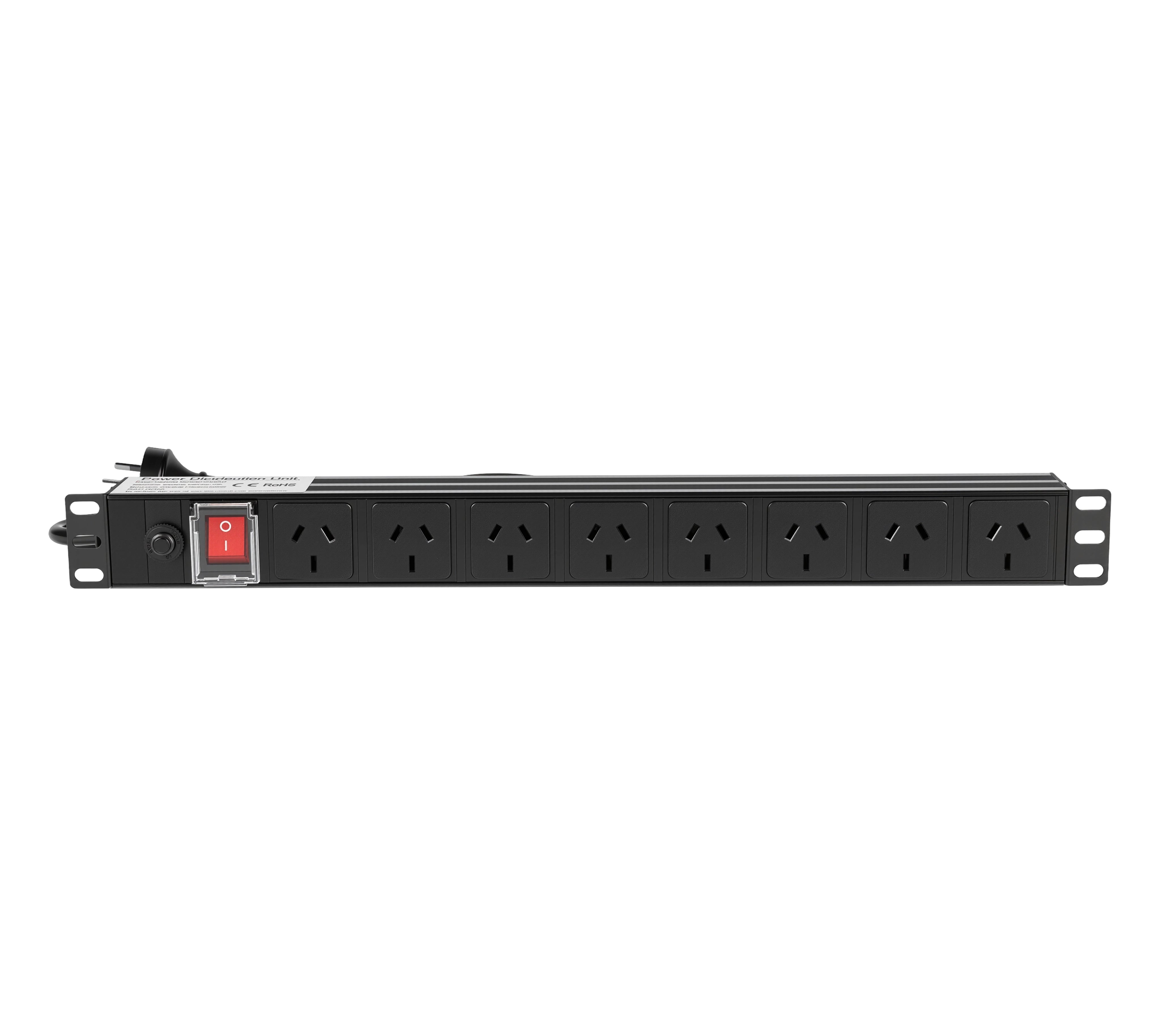 8 Way PDU Power Rail 10A 1RU Rack Mount Horizontal