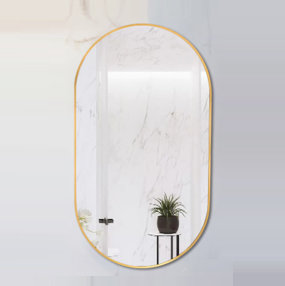 Gold Framed Oval Mirror Classic Decorative 60cm x 120cm Wall Mirror for Bedrooms, Bathrooms & Entryways
