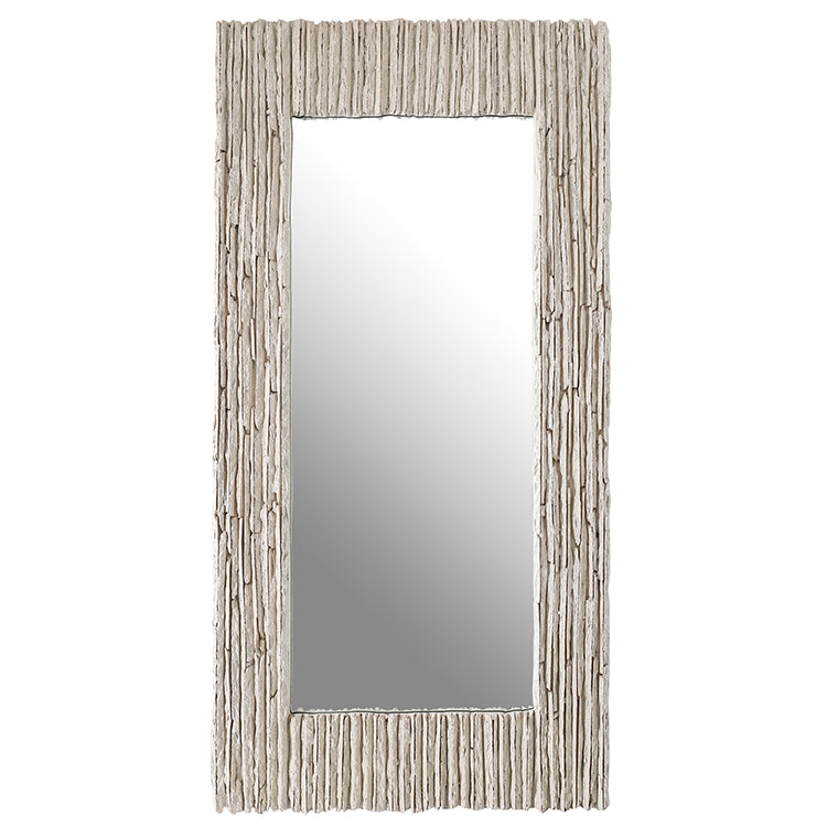 Contemporary Rectangular Wall Mirror 130cm x 64cm Grey Foam PU Frame
