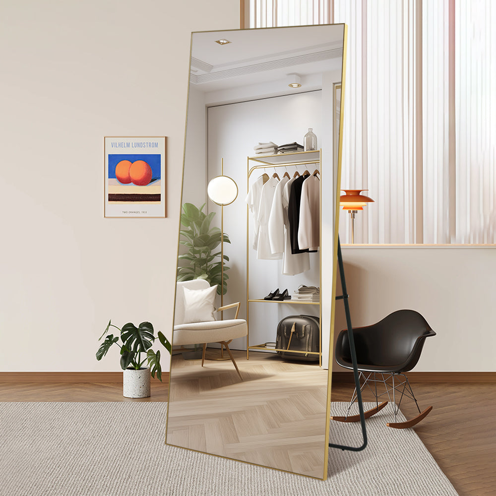 Rectangular Full Length Mirror 120cm x 220cm Gold Large Modern Floor Mirror