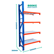2.4m x 1.2m x 0.3m Heavy Duty Welded Steel Shelving Add-On