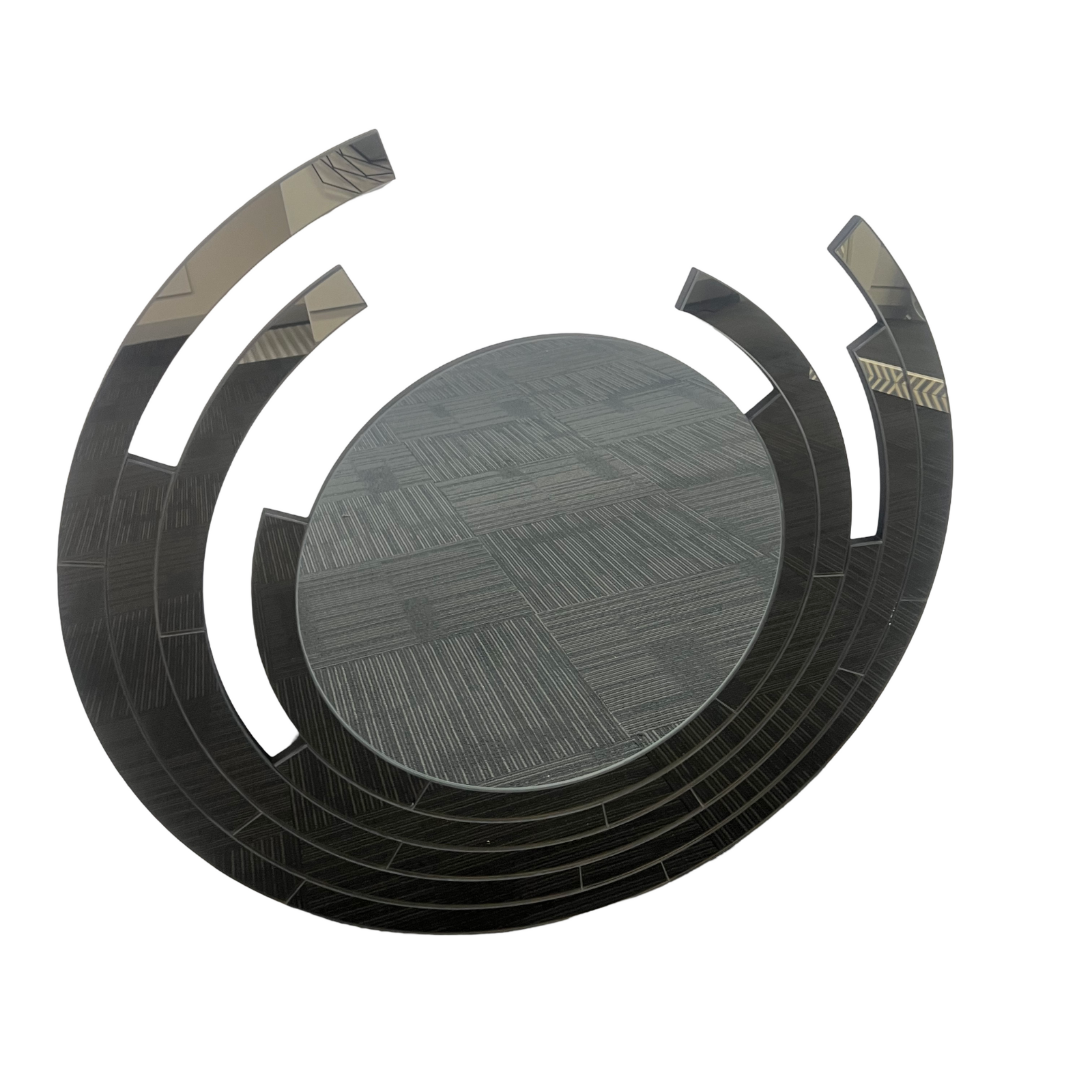Besty Frameless Round Wall Mirror 90cm Black Minimalist Modern Décor