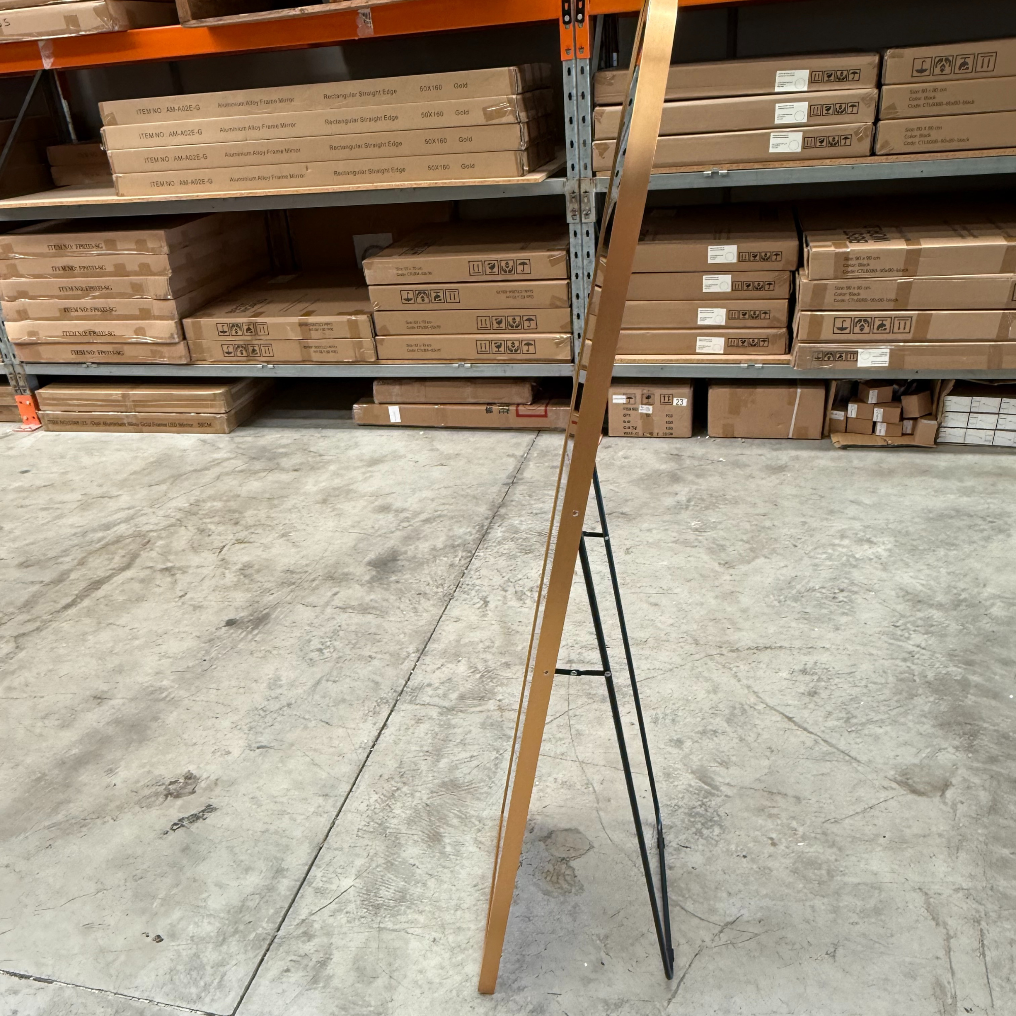Rose Gold Arched Full Length Mirror 40cm x 150cm Minimalist Floor Mirror with Aluminium Frame