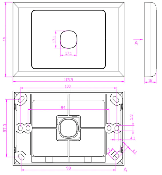 1 Gang Wall Plate for 1 Jack - BW Jacks Only