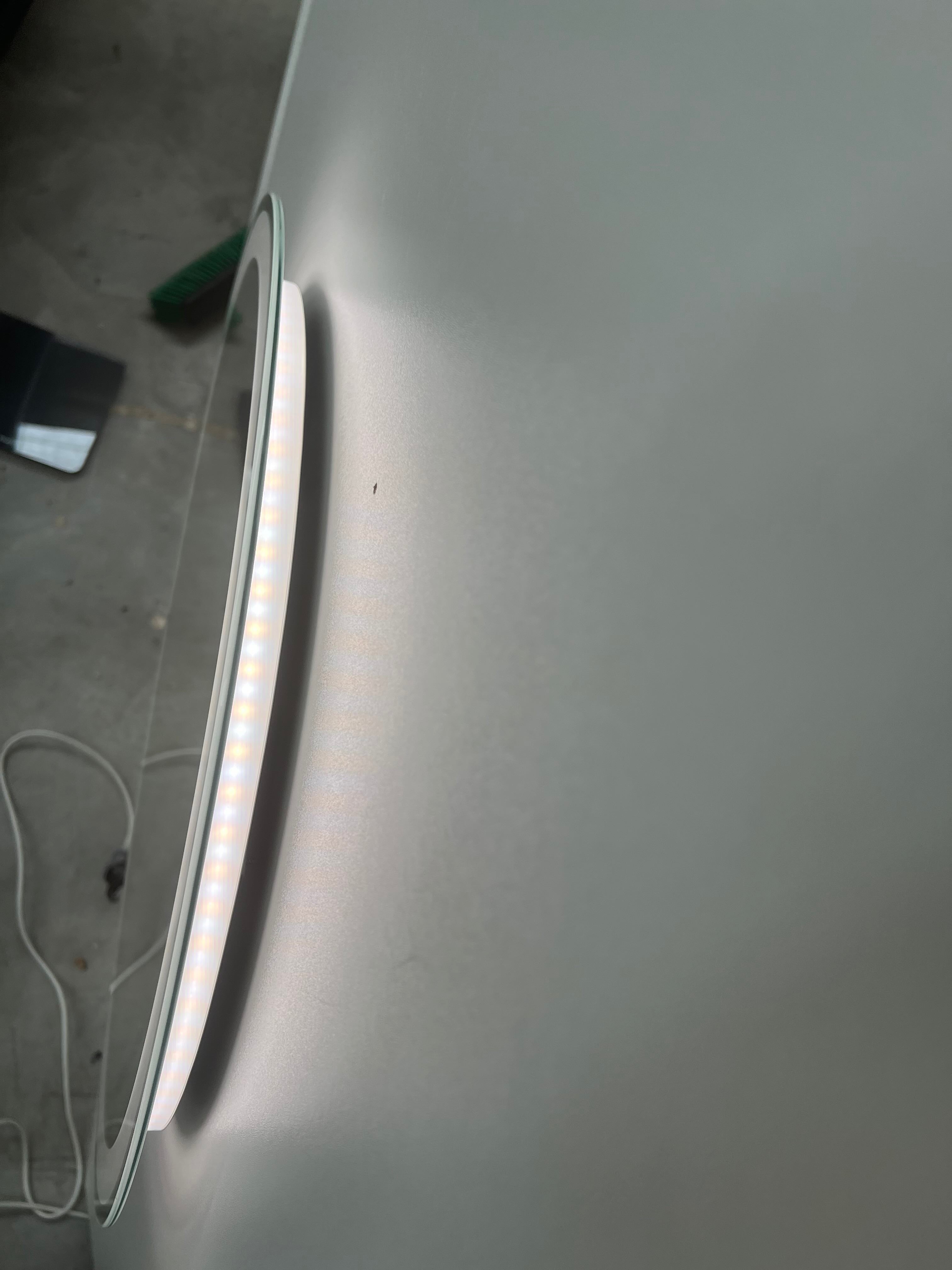 Round LED Mirror 90cm Frosted Defogger Dimmable 25mm Strip