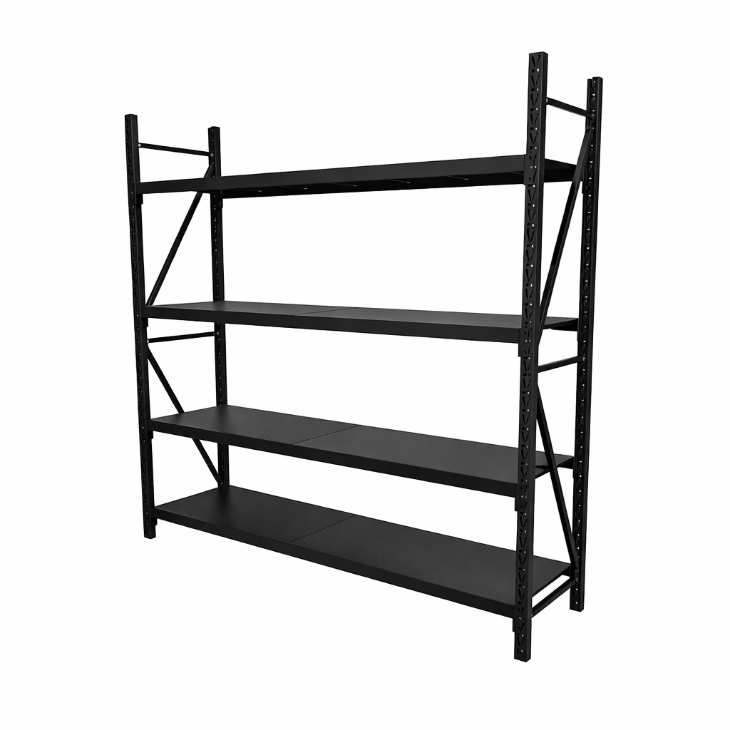 2.0m x 1.2m x 0.5m Basic Bolted Steel Shelving Black