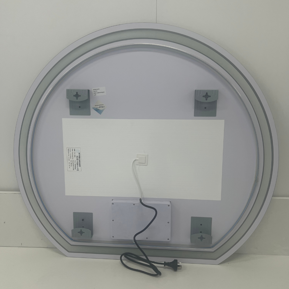 Right Cut Moon Wall Frosted LED Mirror 90cm x 100cm Frameless Frontlit Defogger