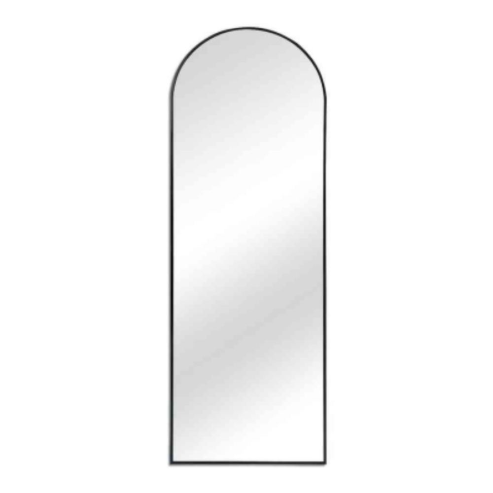 Rose Gold Arched Full Length Mirror 40cm x 150cm Minimalist Floor Mirror with Aluminium Frame