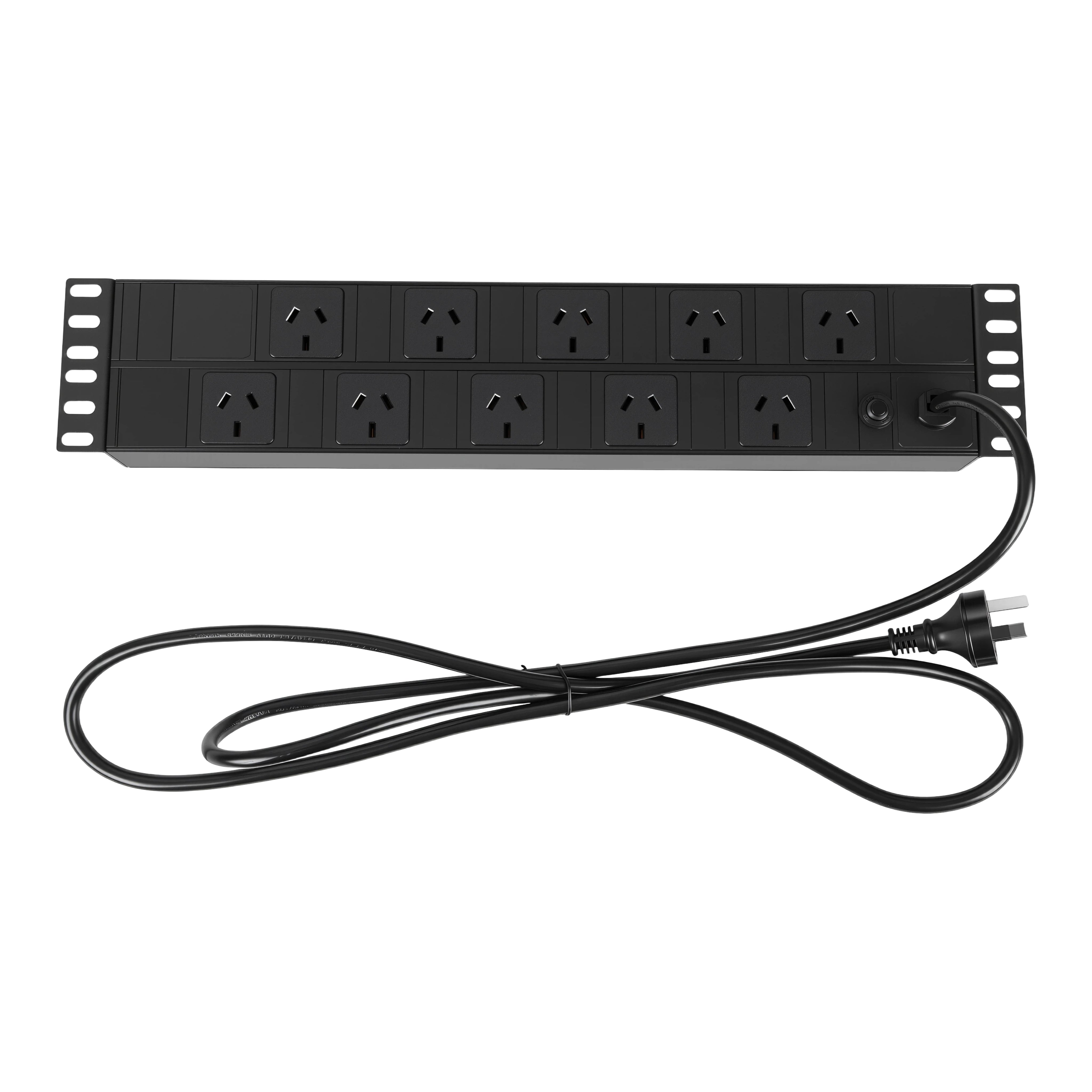 10 Way PDU Power Rail 10A 2RU Rack Mount Horizontal
