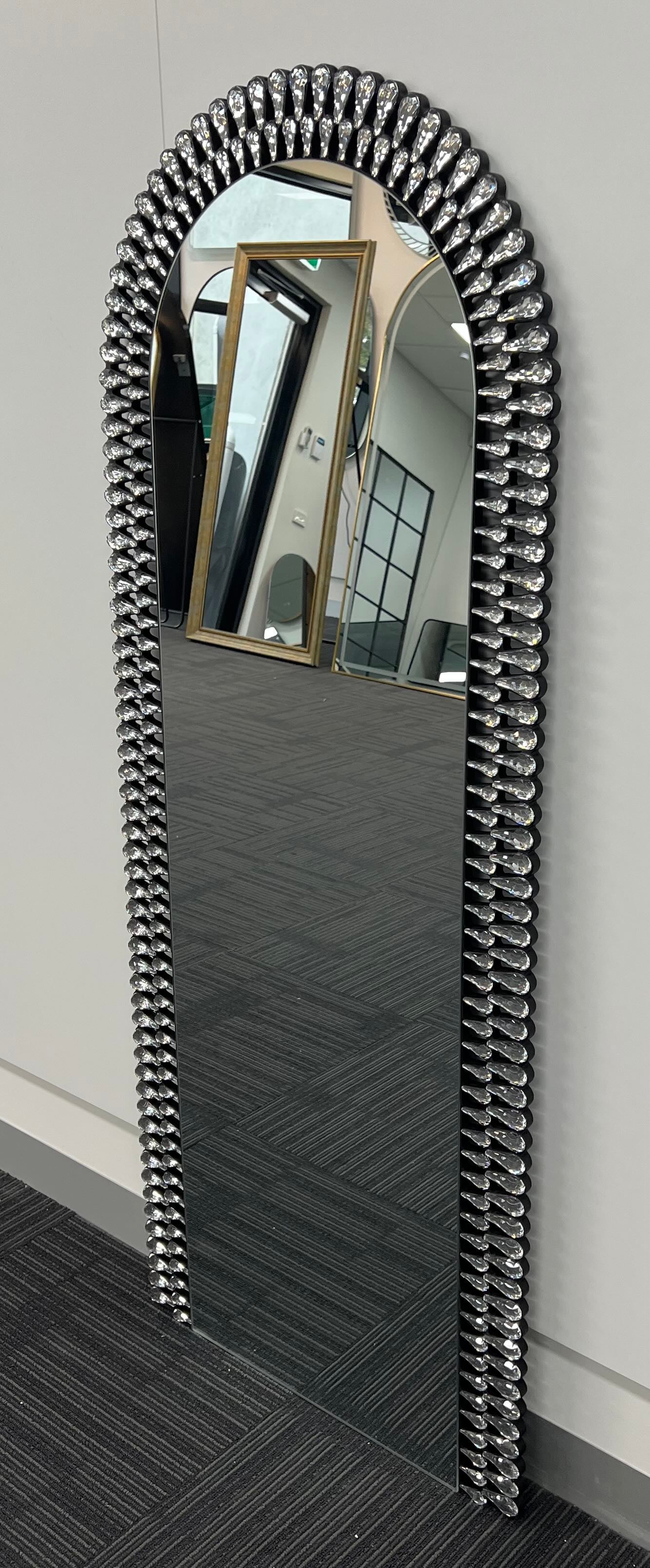 Diamond Water Drop Arch Wall Mirror 150cm x 60cm Silver Acrylic Frame - image 7 of 12