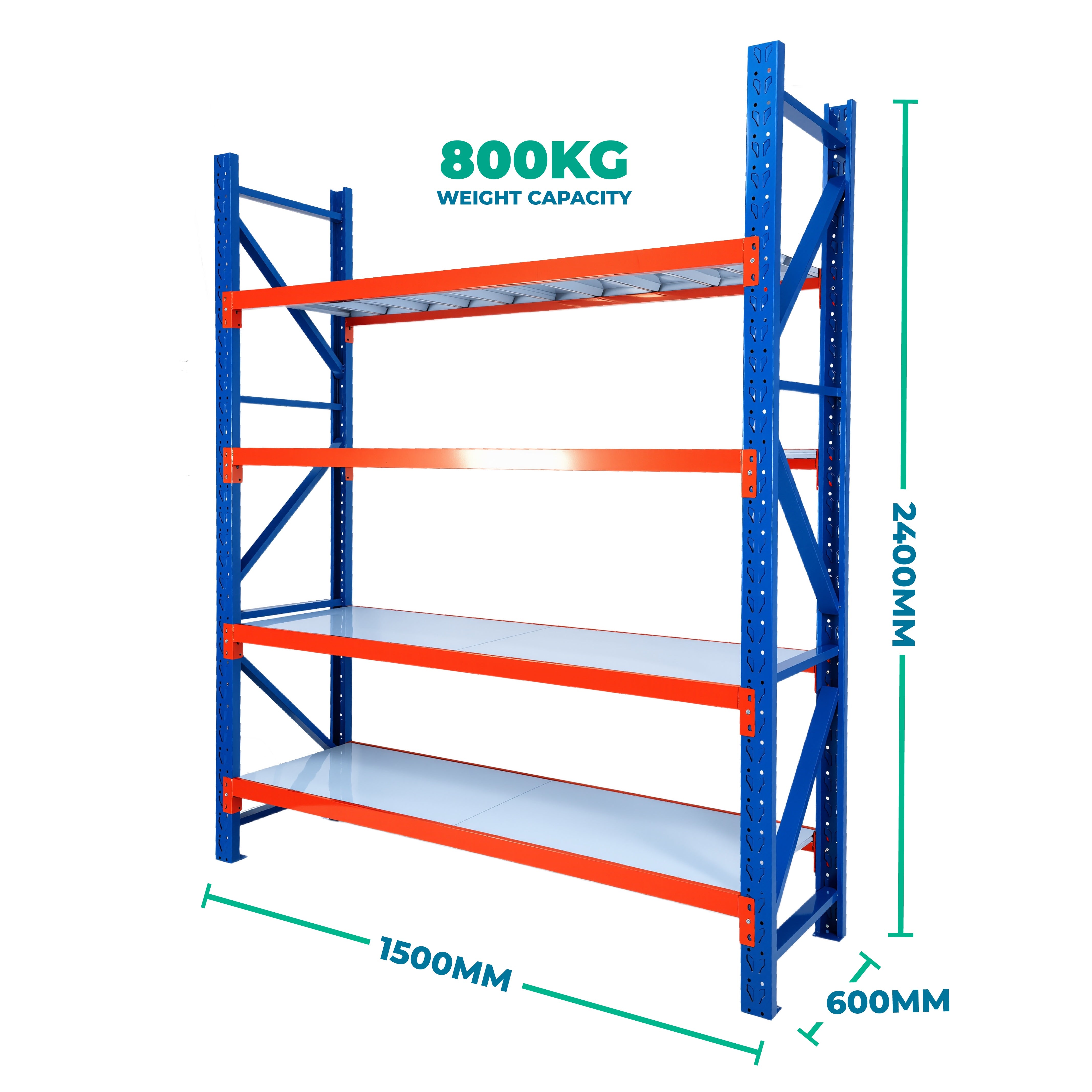 2.4m x 1.5m x 0.6m Heavy Duty Welded Steel Shelving