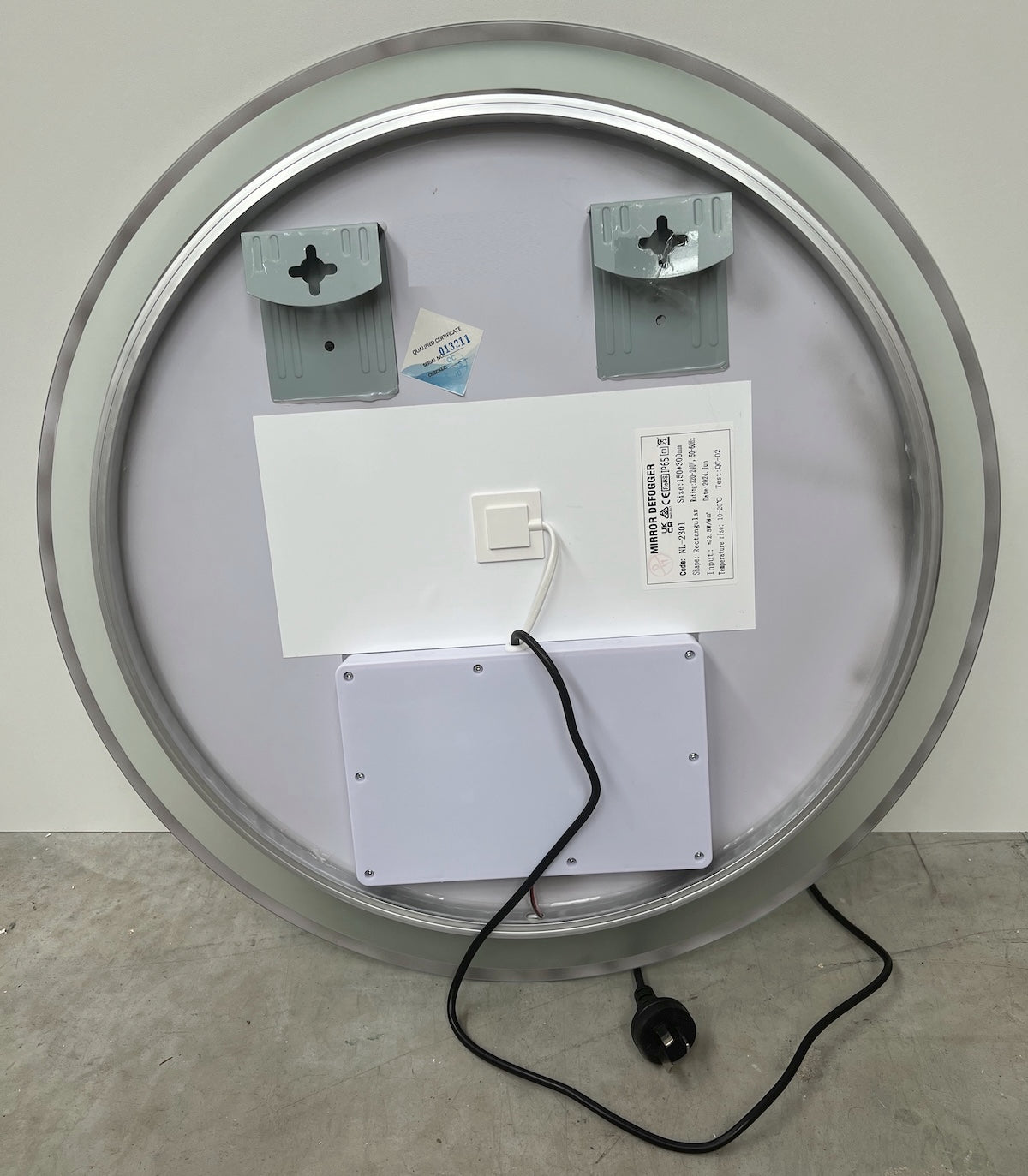 Round LED Mirror 90cm Frosted Defogger Dimmable 25mm Strip