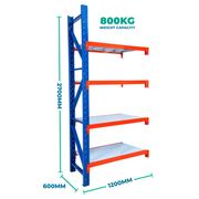 2.7m x 1.2m x 0.6m Heavy Duty Welded Steel Shelving Add-On