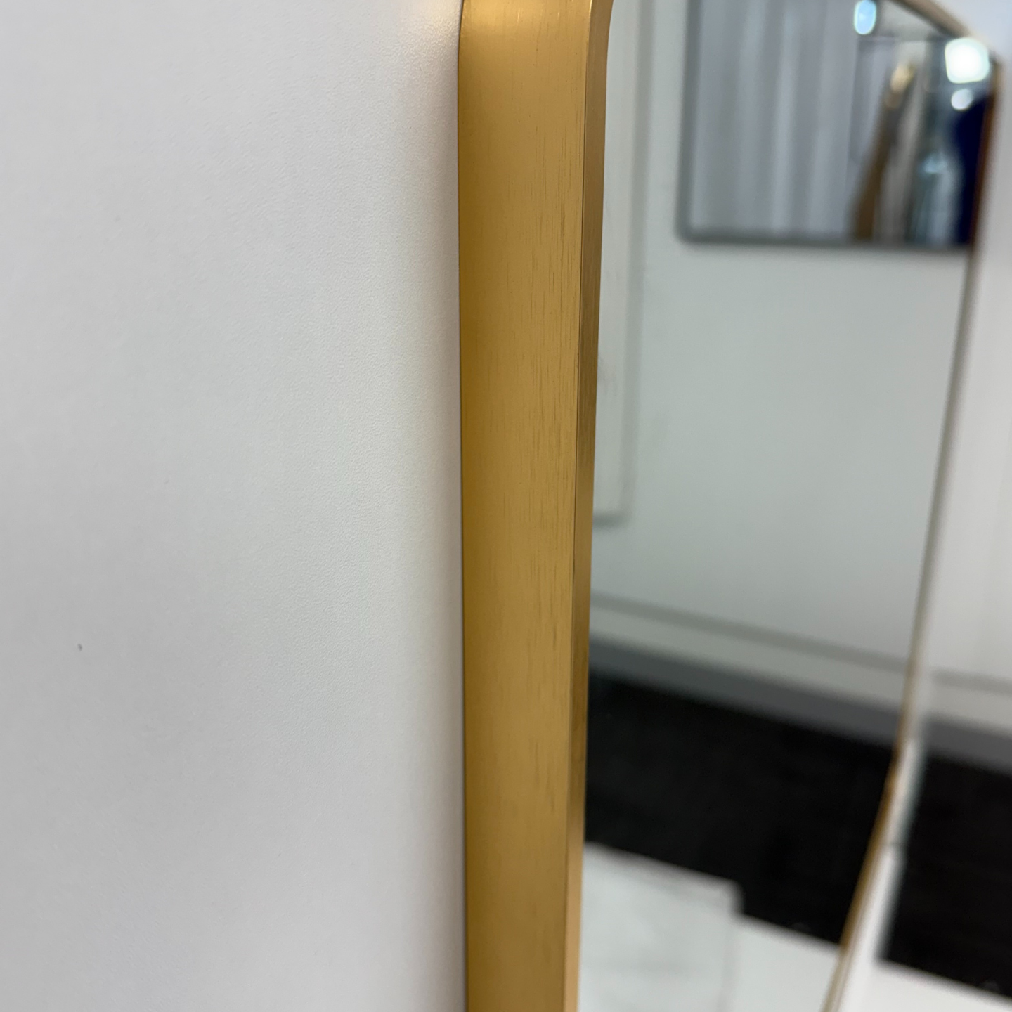 Gold Framed Rounded Edge Wall Mirror Modern Rectangular 100cm x 80cm