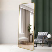 Modern Rounded Full Length Mirror 80x170cm Gold Frame Freestanding Rectangular Mirror
