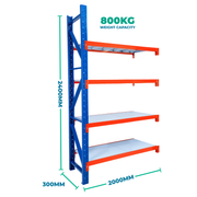2.4m x 2.0m x 0.3m Heavy Duty Welded Steel Shelving Add-On