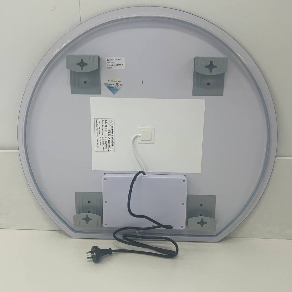 Modern Crescent Moon Wall LED Mirror 90cm x 100cm Backlit Frameless
